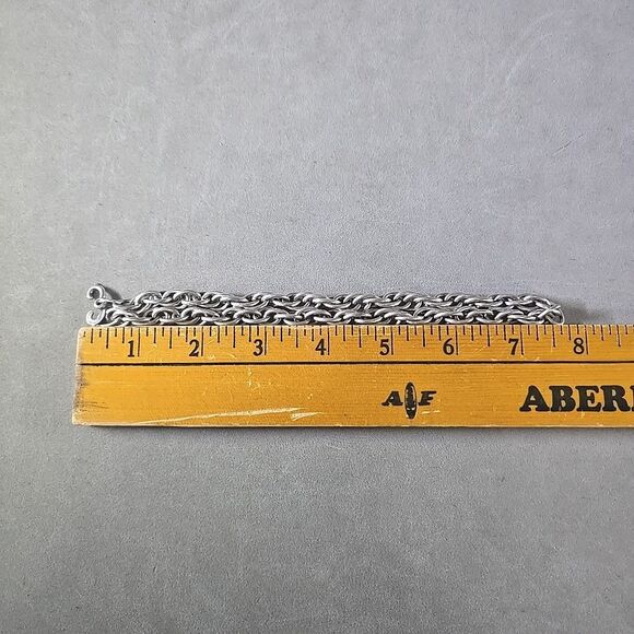 Sterling Silver Graduated Twisted Rope Chain 15" Necklace 68 gr. - Picture 2 of 5